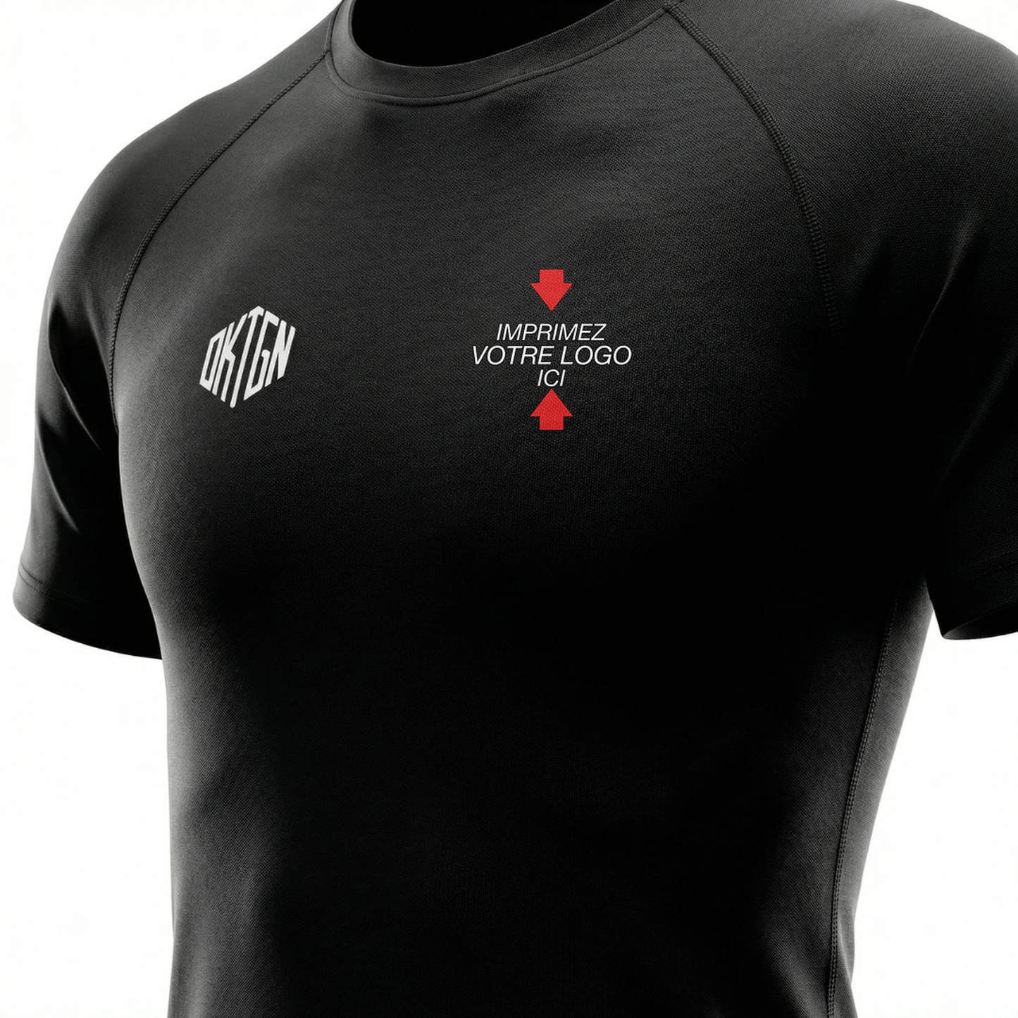 Rashguard personnalise noir detail