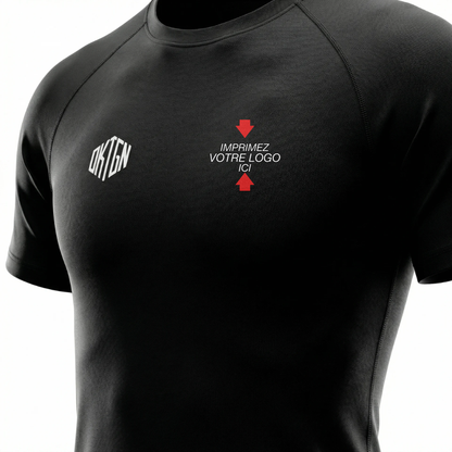 Rashguard personnalise noir detail