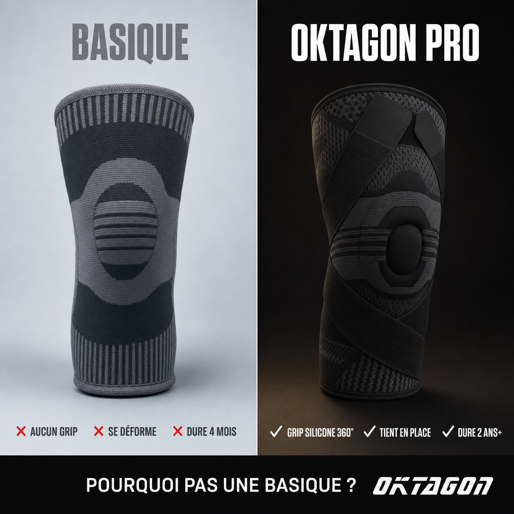 Comparatif genouillère basique vs OKTAGON Pro