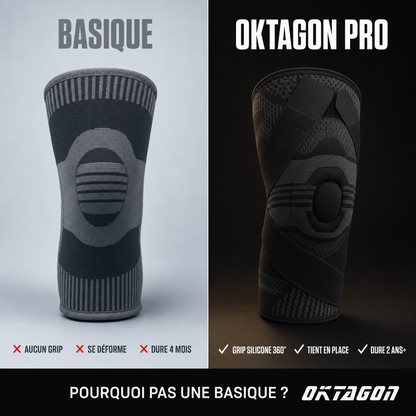 Comparatif genouillère basique vs OKTAGON Pro
