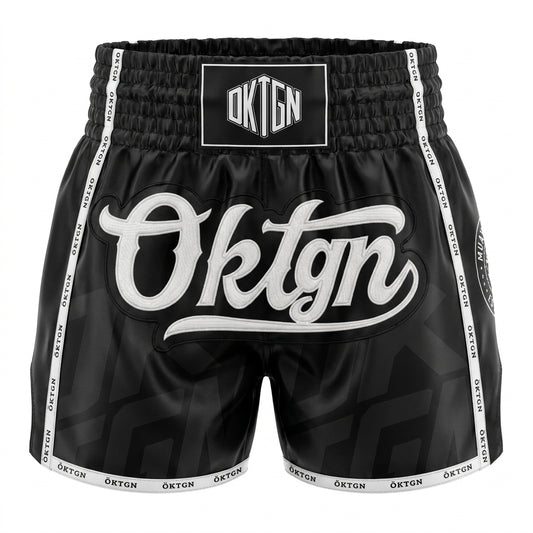 Short Muay Thai OKTAGON noir face