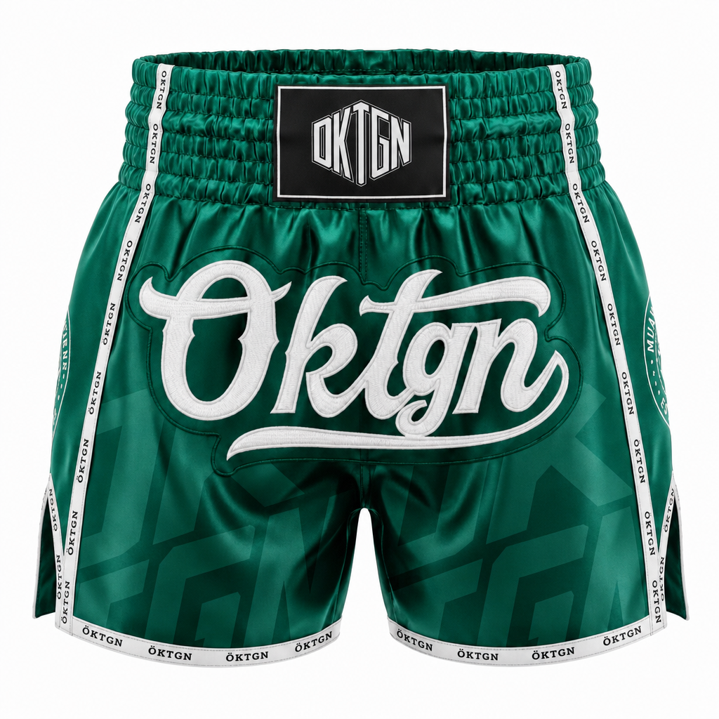 Short Muay Thai OKTAGON vert face